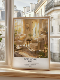 One more try book cover poster colour and style options – Gary D. Chapman book art
