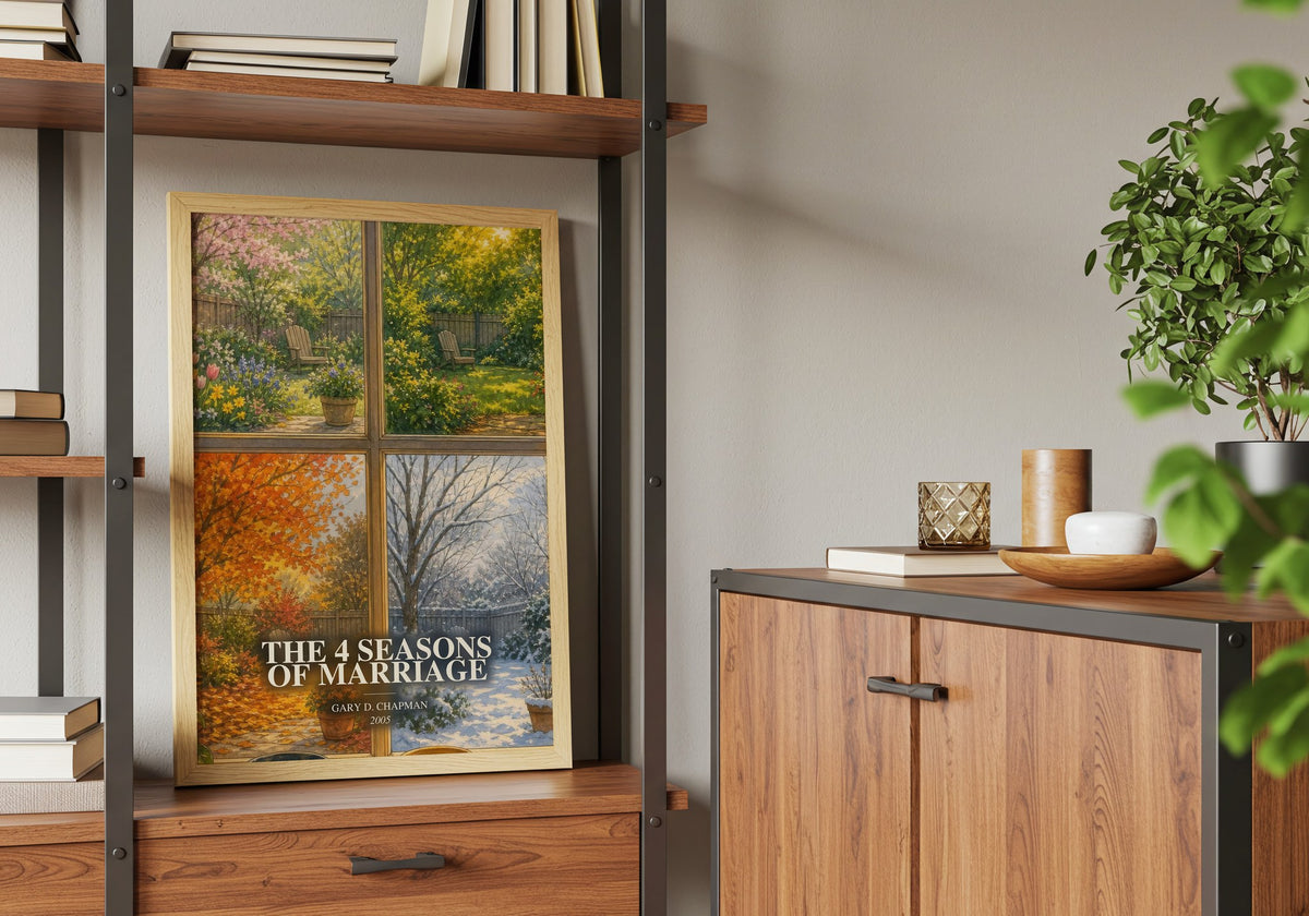 The 4 Seasons of Marriage book watercolour illustration paper finish options – matte satin gloss
