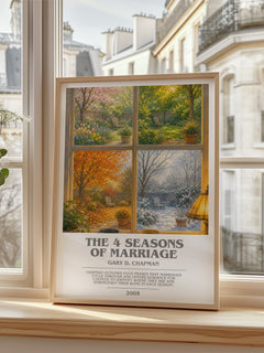The 4 Seasons of Marriage bookish poster colour and style options – Gary D. Chapman book art