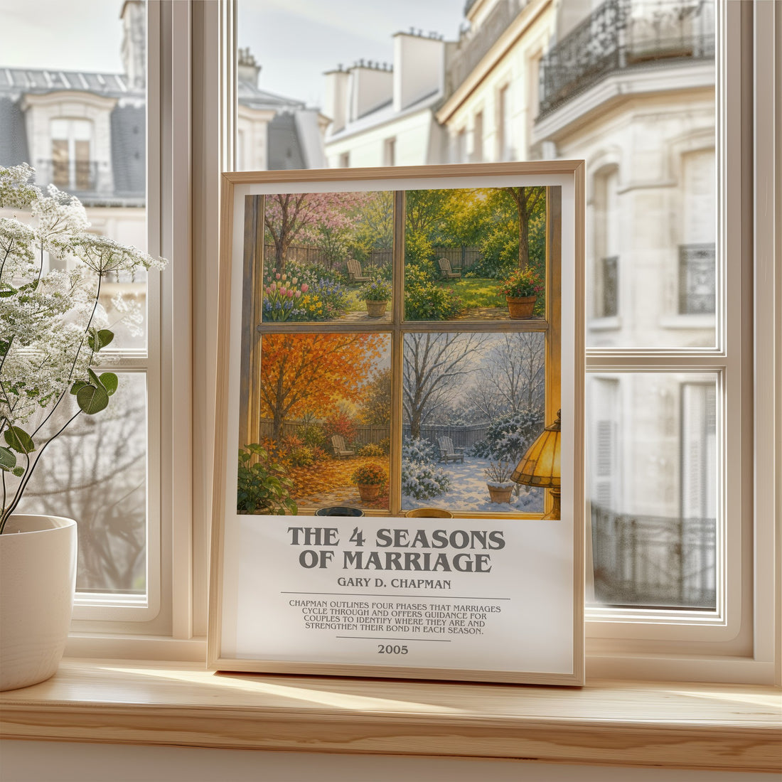 The 4 Seasons of Marriage bookish poster colour and style options – Gary D. Chapman book art