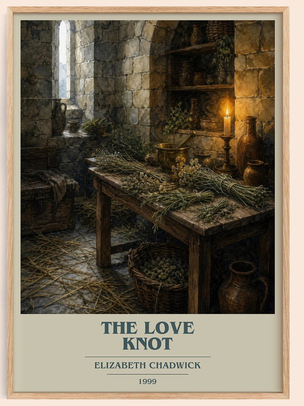 The Love Knot book cover book poster by Elizabeth Chadwick – framed literary art print