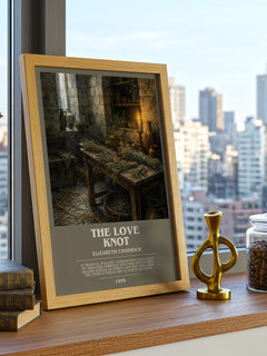 The Love Knot bookish print framed by window – literary home decor