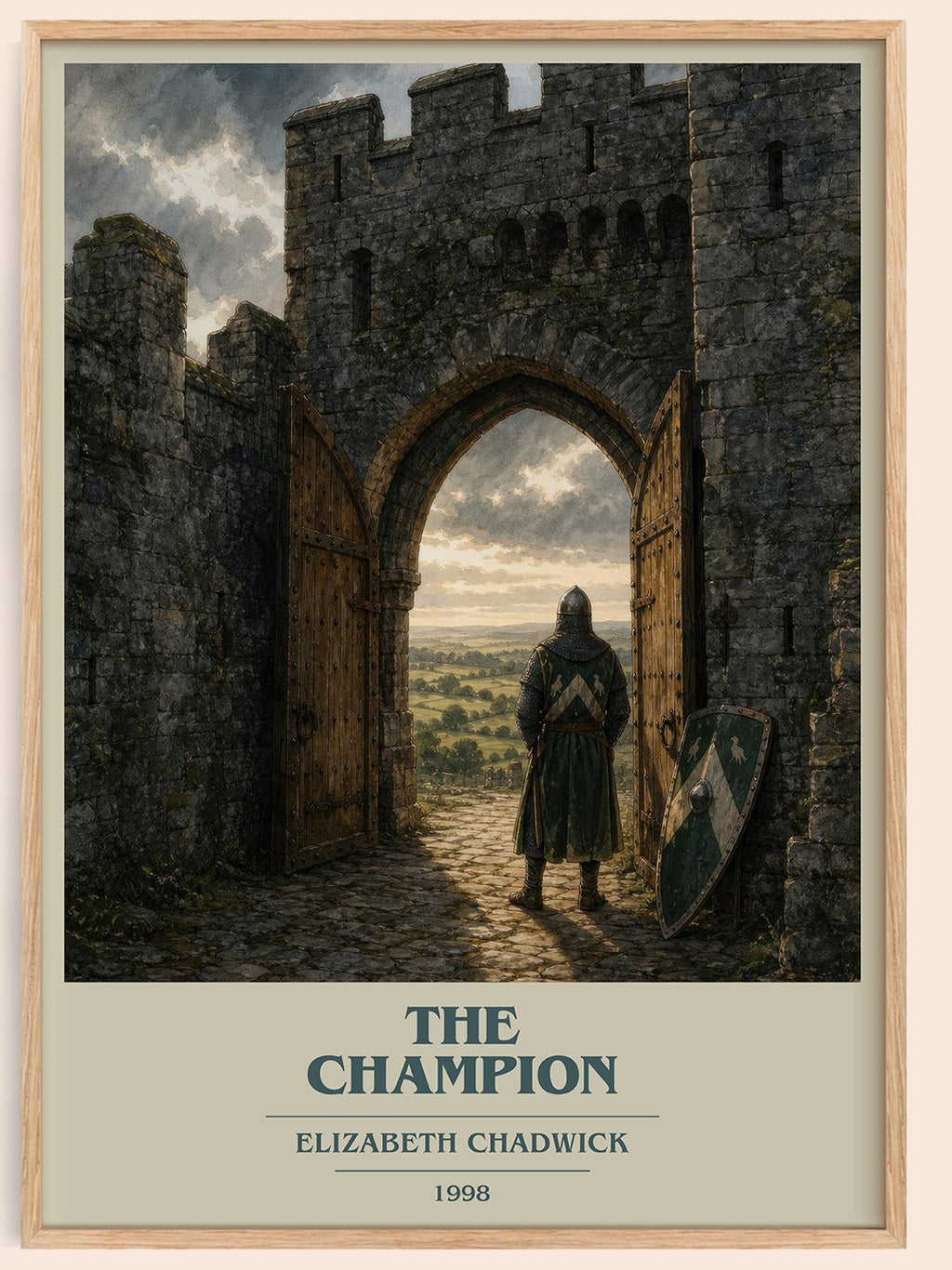 The Champion book cover book poster by Elizabeth Chadwick – framed literary art print