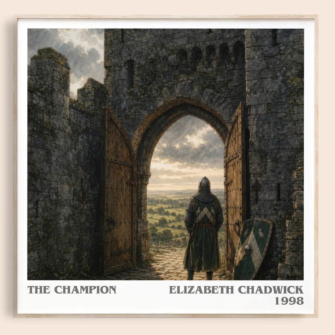 The Champion literary book poster by Elizabeth Chadwick – framed literary art print