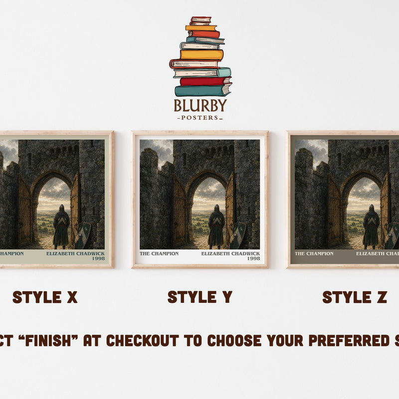 The Champion literary print in frame leaning in hallway – historical fiction wall art