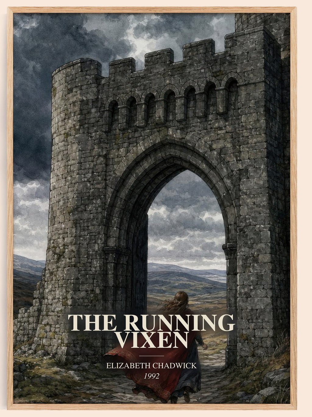 The running vixen watercolour book poster by Elizabeth Chadwick – framed literary art print