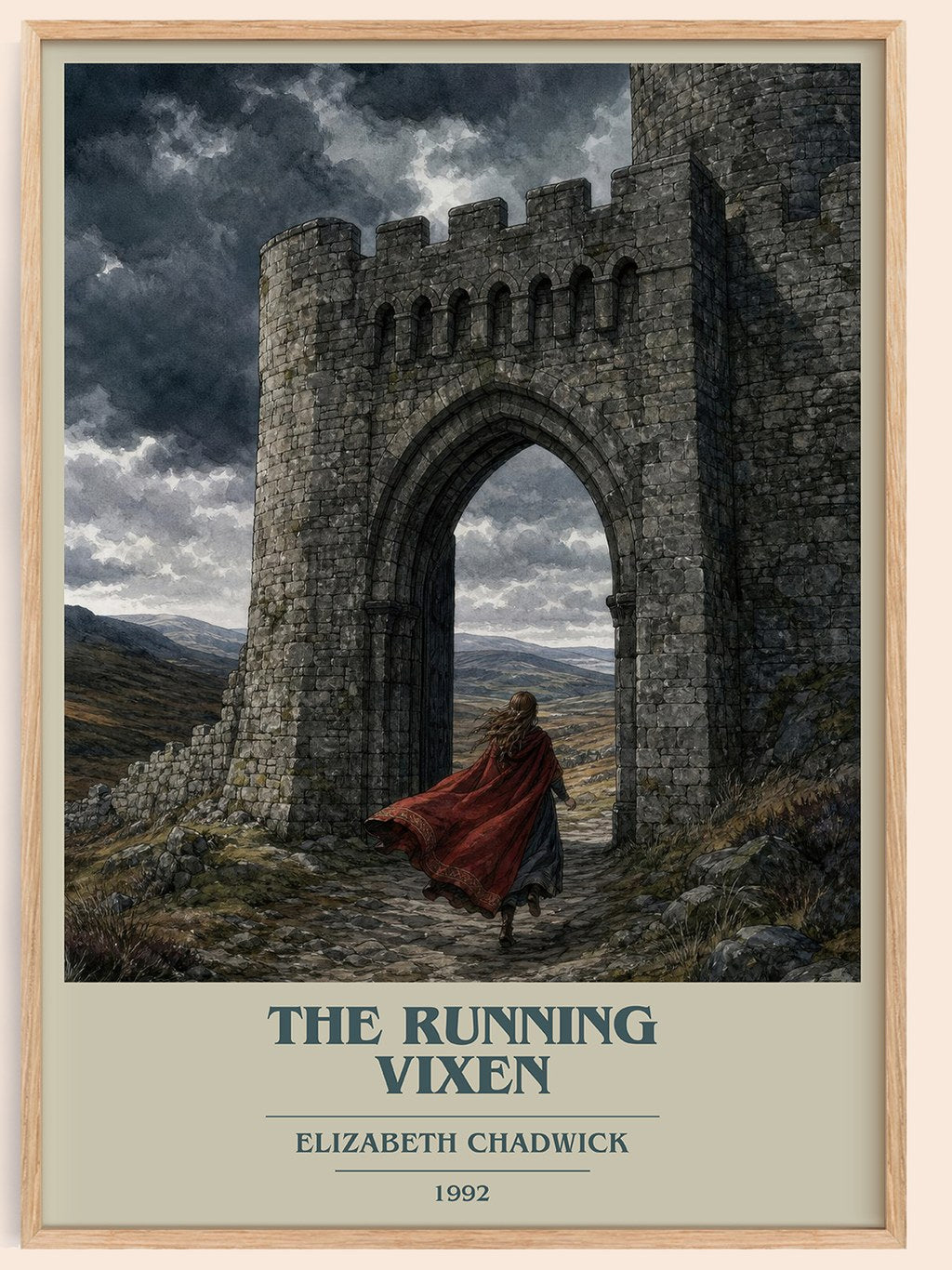 The running vixen book cover book poster by Elizabeth Chadwick – framed literary art print