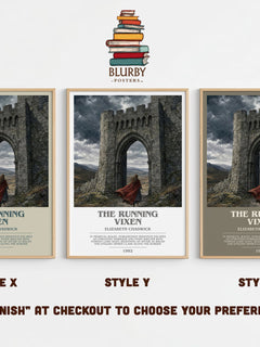 The running vixen bookish print in frame leaning in hallway – historical fiction wall art
