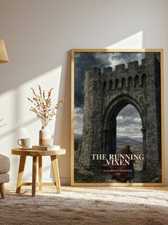 The running vixen watercolour print in frame leaning in hallway – historical fiction wall art