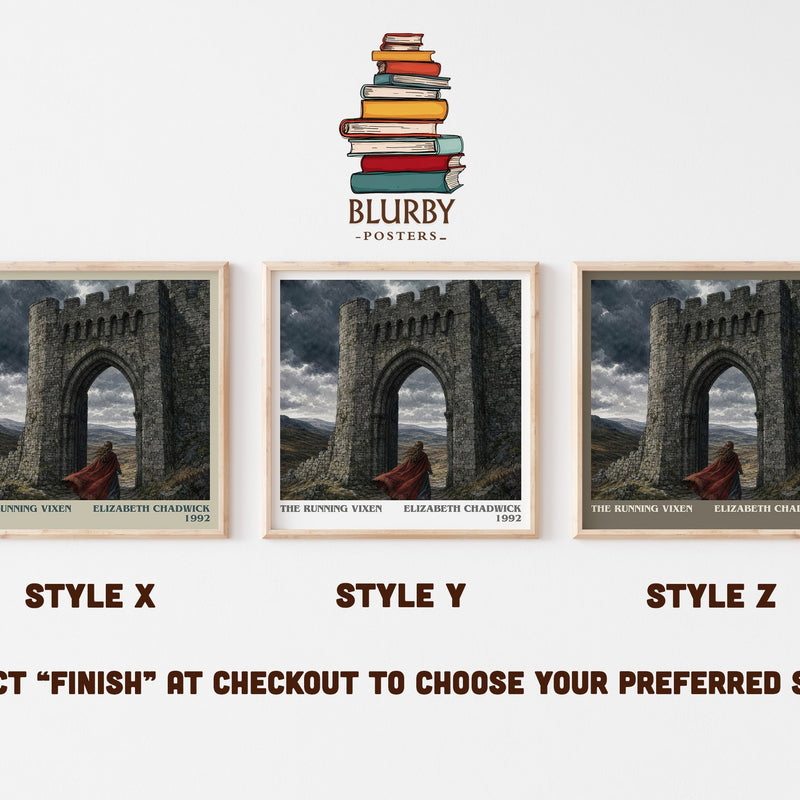 The running vixen literary print in frame leaning in hallway – historical fiction wall art