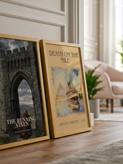 The running vixen watercolour print framed by window – literary home decor