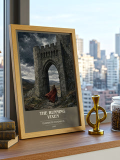 The running vixen book cover print framed by window – literary home decor