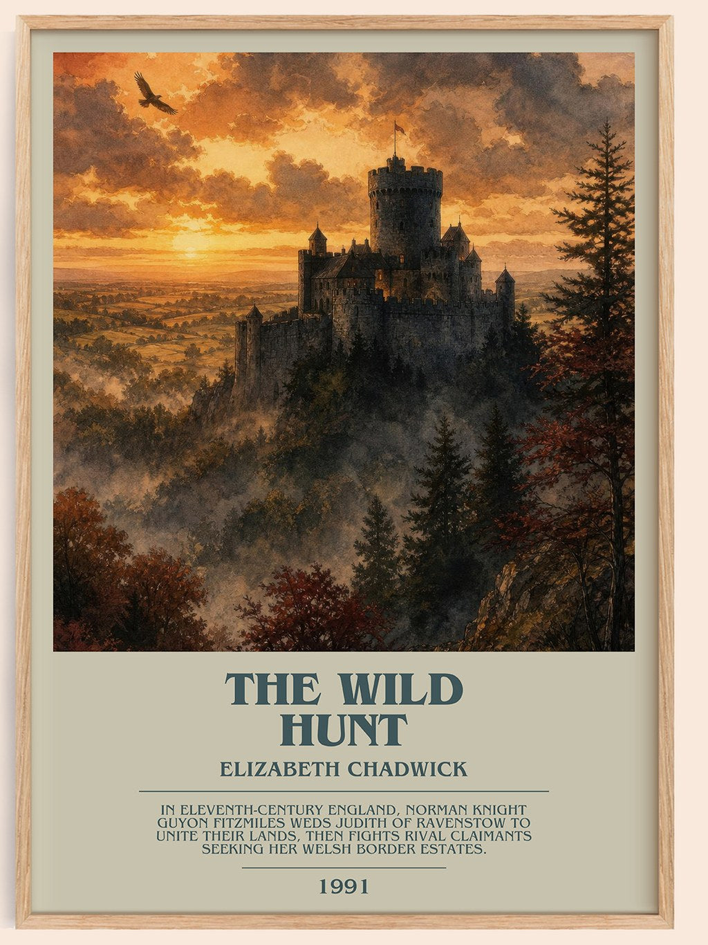 The wild hunt bookish book poster by Elizabeth Chadwick – framed literary art print