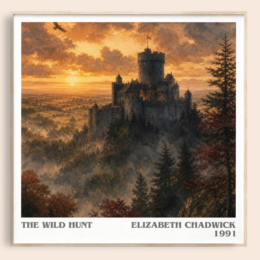 The wild hunt literary book poster by Elizabeth Chadwick – framed literary art print