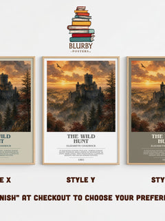 The wild hunt bookish print in frame leaning in hallway – historical fiction wall art