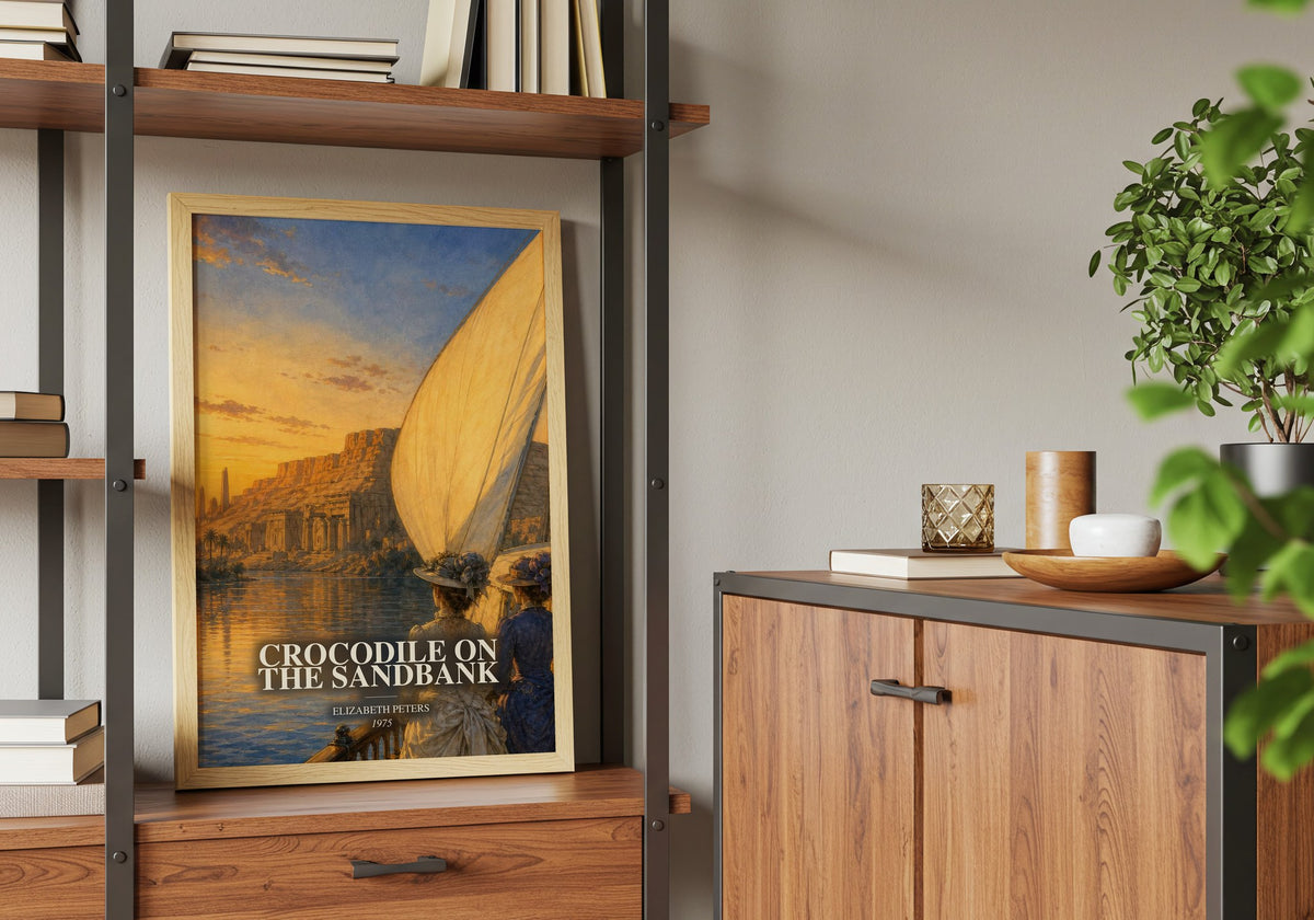 Crocodile on the sandbank book watercolour illustration paper finish options – matte satin gloss