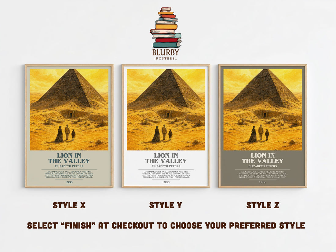 Lion in the valley bookish print in frame leaning in hallway – mystery wall art (mockup)