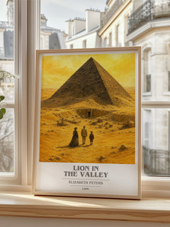 Lion in the valley book cover poster colour and style options – Elizabeth Peters book art