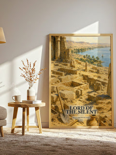 Lord of the silent watercolour print in frame leaning in hallway – mystery wall art