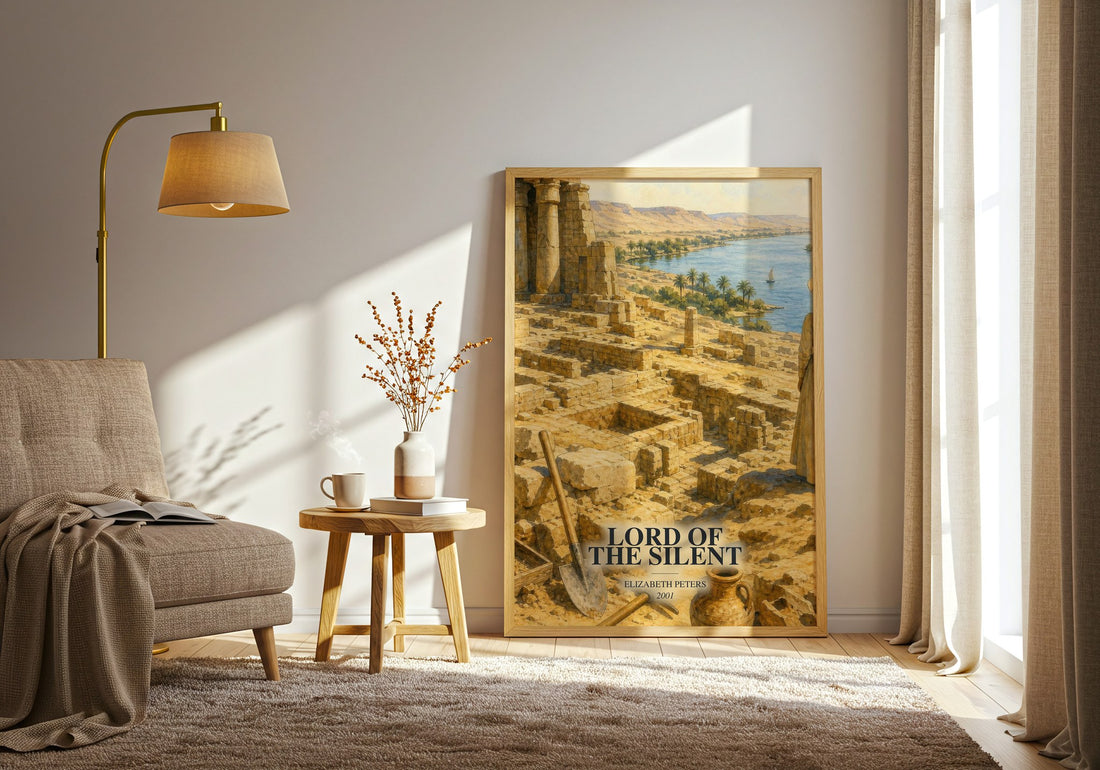 Lord of the silent watercolour print in frame leaning in hallway – mystery wall art
