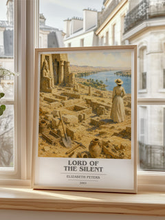 Lord of the silent book cover poster colour and style options – Elizabeth Peters book art
