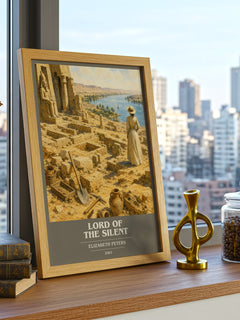 Lord of the silent book cover print framed by window – literary home decor