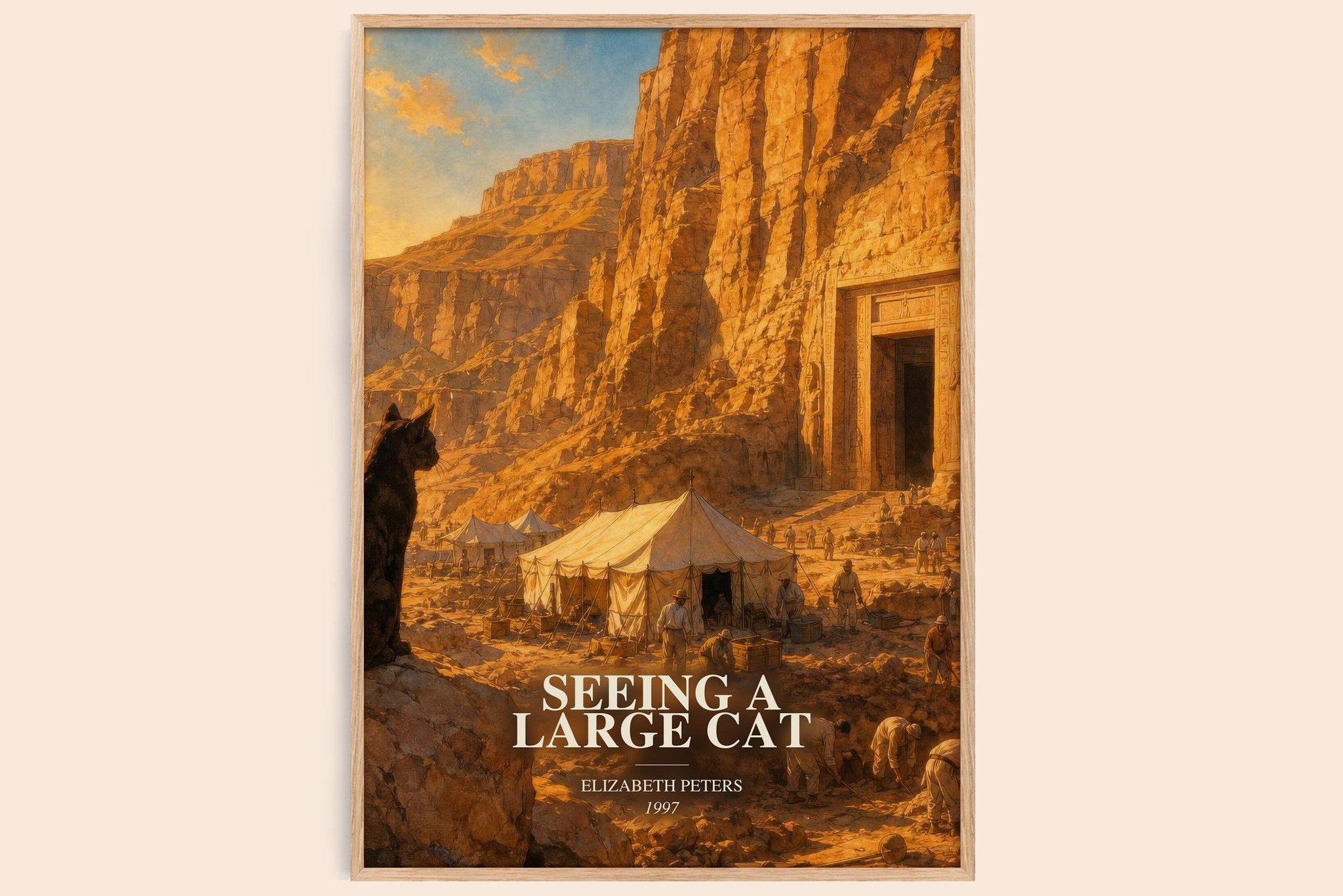 Seeing a large cat Book Watercolour Illustration by Elizabeth Peters
