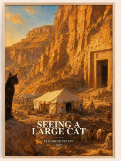 Seeing a large cat watercolour book poster by Elizabeth Peters – framed literary art print