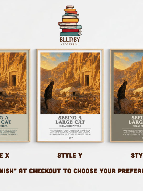 Seeing a large cat bookish print in frame leaning in hallway – mystery wall art