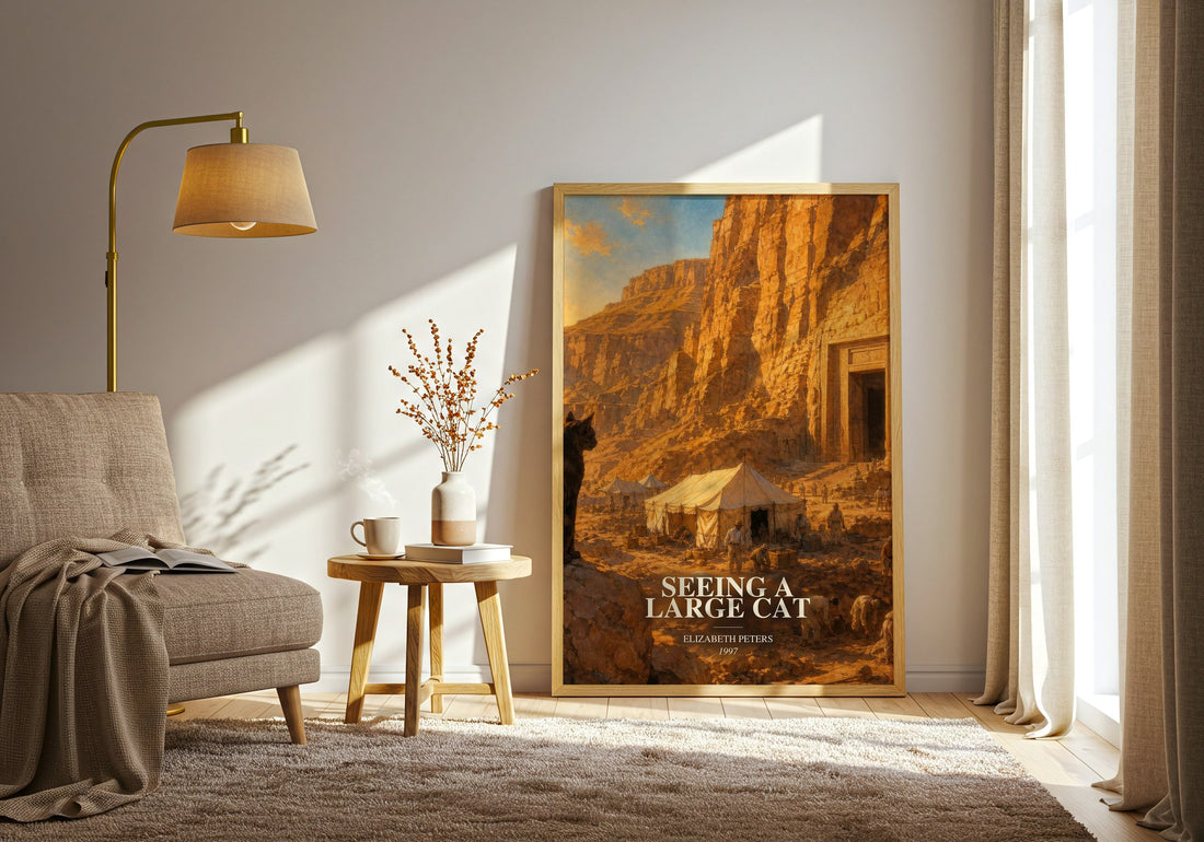 Seeing a large cat watercolour print in frame leaning in hallway – mystery wall art