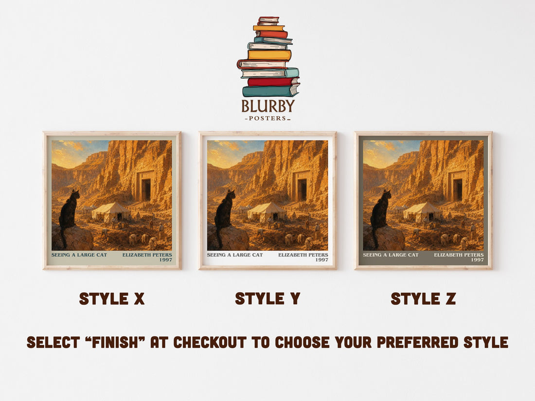 Seeing a large cat literary print in frame leaning in hallway – mystery wall art (mockup)