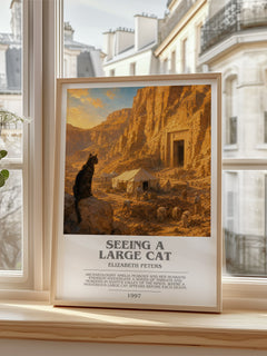 Seeing a large cat bookish poster colour and style options – Elizabeth Peters book art