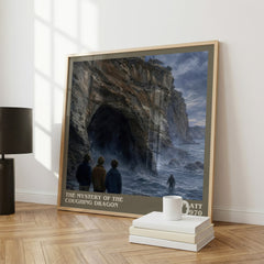 The Mystery of the Coughing Dragon literary print framed by window – literary home decor