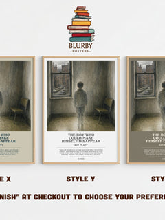 The boy who could make himself disappear bookish print in frame leaning in hallway – literary fiction wall art