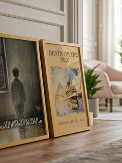 The boy who could make himself disappear watercolour print framed by window – literary home decor