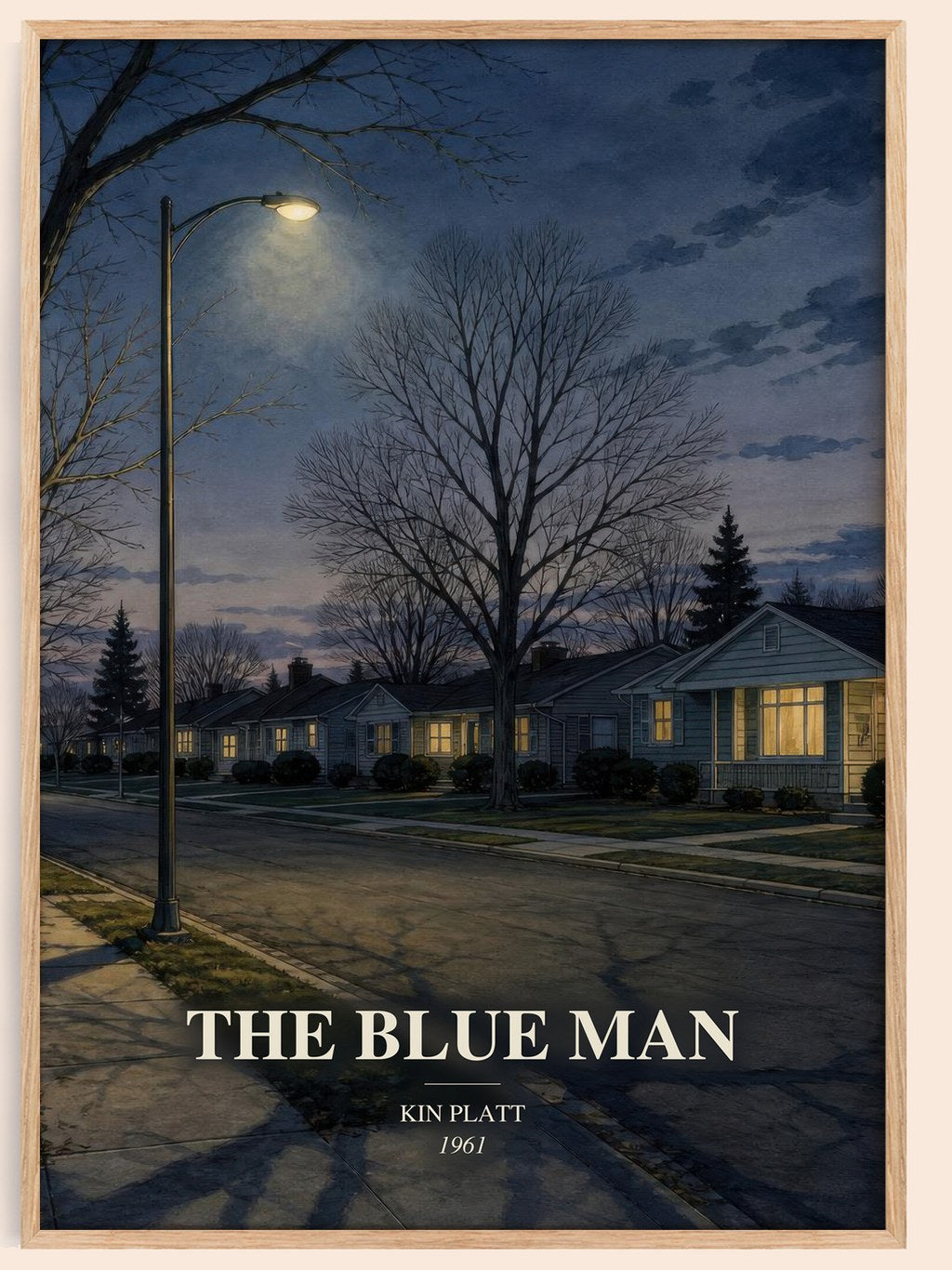 The blue man watercolour book poster by Kin Platt – framed literary art print