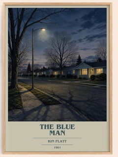 The blue man book cover book poster by Kin Platt – framed literary art print