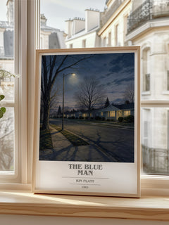 The blue man book cover poster colour and style options – Kin Platt book art