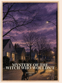 Mystery of the Witch Who Wouldn't watercolour book poster by Kin Platt – framed literary art print