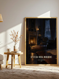 Ever His Bride watercolour print in frame leaning in hallway – romance wall art