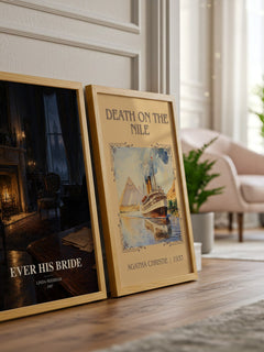 Ever His Bride watercolour print framed by window – literary home decor