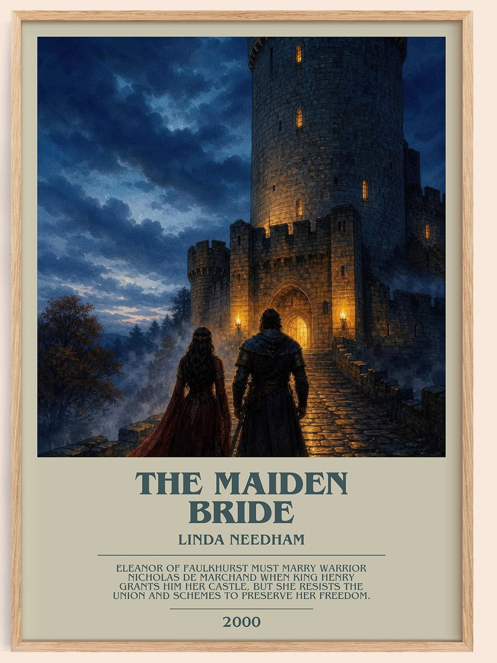 The Maiden Bride bookish book poster by Linda Needham – framed literary art print
