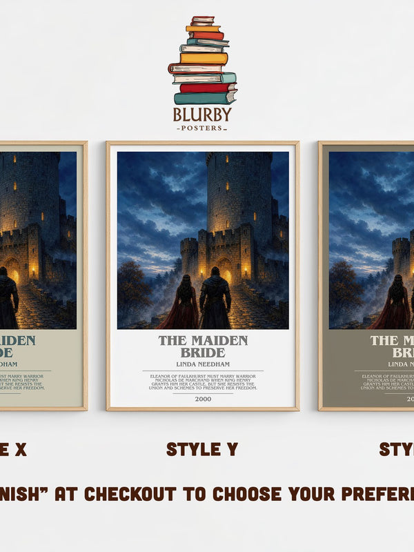 The Maiden Bride bookish print in frame leaning in hallway – romance wall art