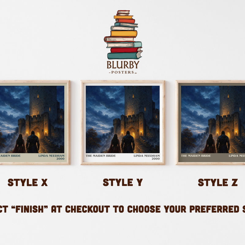 The Maiden Bride literary print in frame leaning in hallway – romance wall art