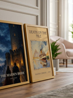 The Maiden Bride watercolour print framed by window – literary home decor