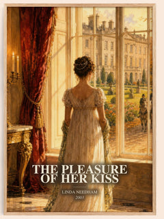 The Pleasure of Her Kiss watercolour book poster by Linda Needham – framed literary art print