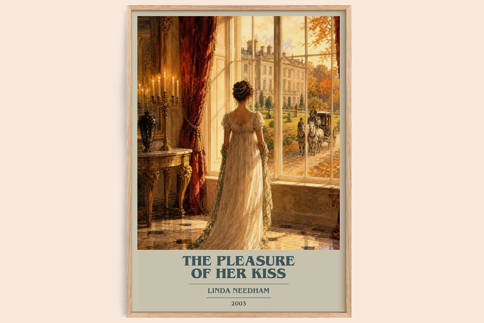 The Pleasure of Her Kiss Book Cover Poster by Linda Needham