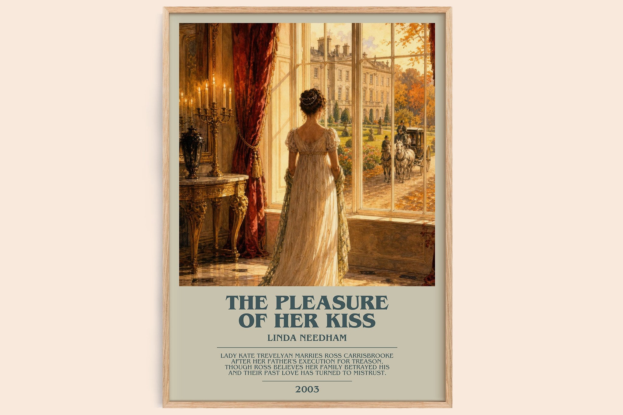 The Pleasure of Her Kiss Bookish Wall Art by Linda Needham