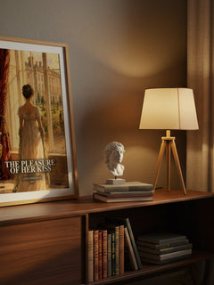 The Pleasure of Her Kiss watercolour print on bookshelf – Linda Needham fan gift
