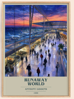 Runaway world book cover book poster by Anthony Giddens – framed literary art print
